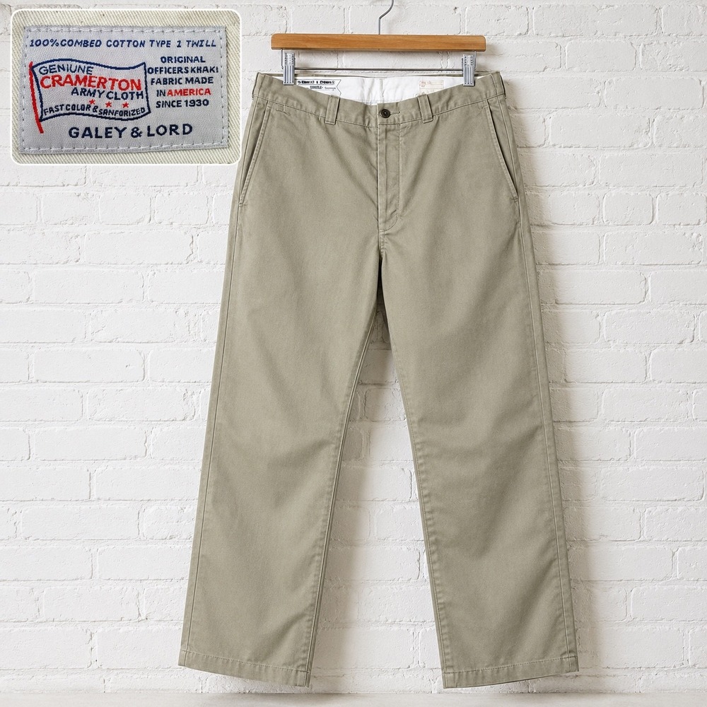 Wallace & Barnes Cramerton Type-1 Army Chino Pants Mens 36x32 Slim Officer Khaki